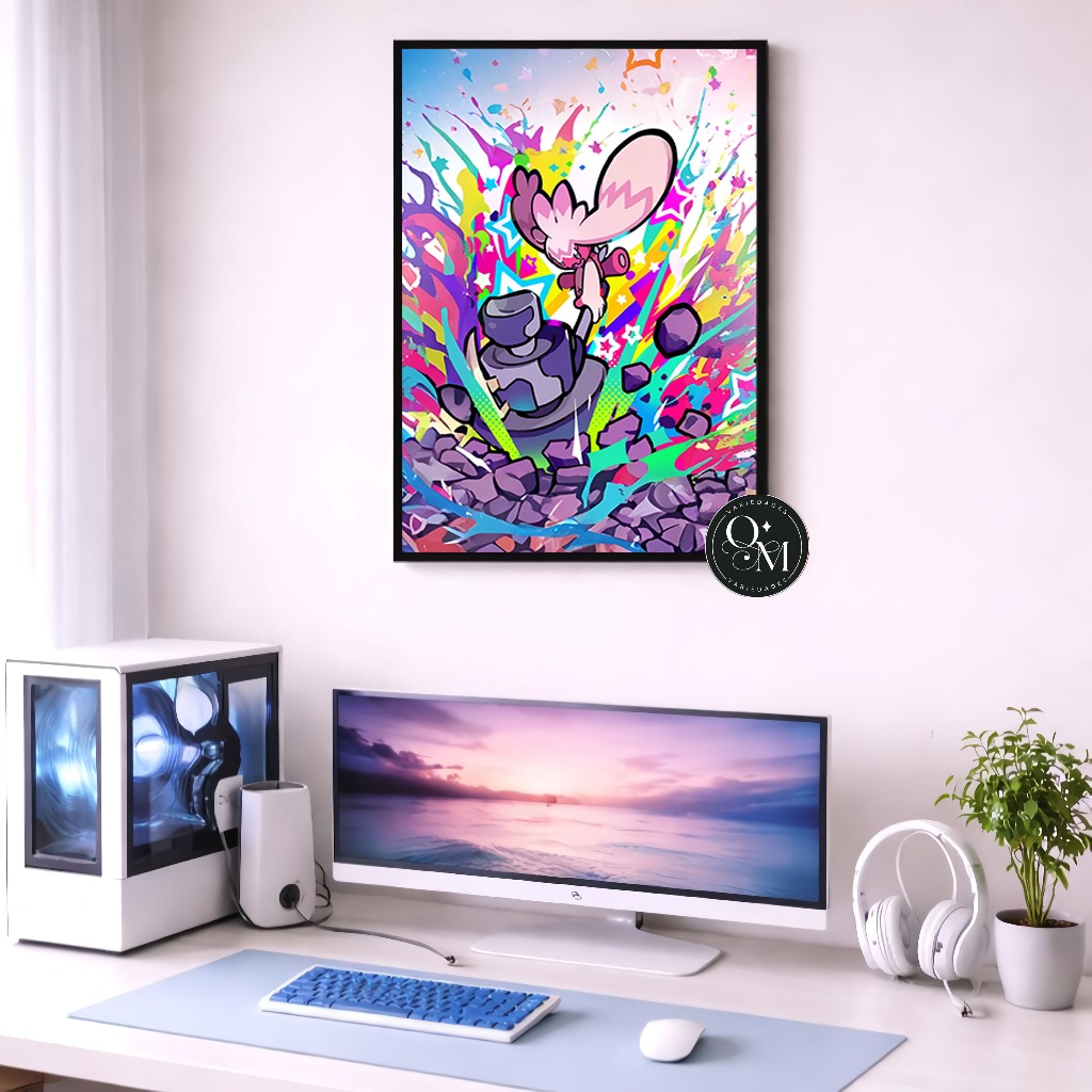 Quadro Decorativo Luxo Parede Casa Quarto Jogo Anime Pokemon Tinkaton Varios Tamanhos Modelos 1 Peça