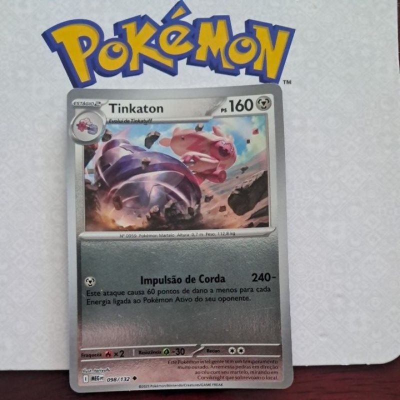 Carta Card Pokémon Tinkaton Reverse Foil Megaevolução