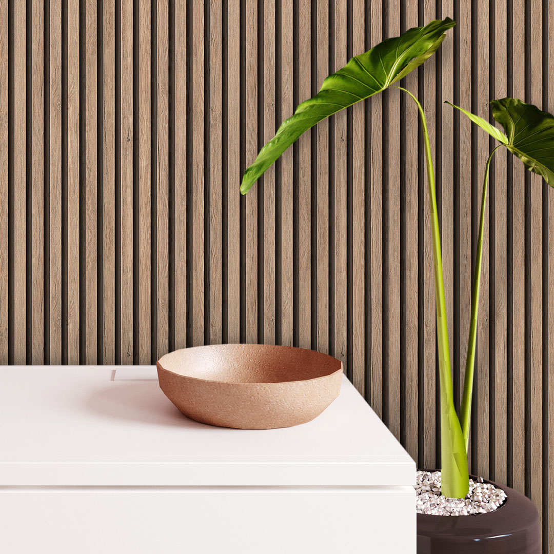 Papel de parede Adesivo Auto Colante Ripado Madeira Natural Decoração Ripa Vertical - Pro Decor