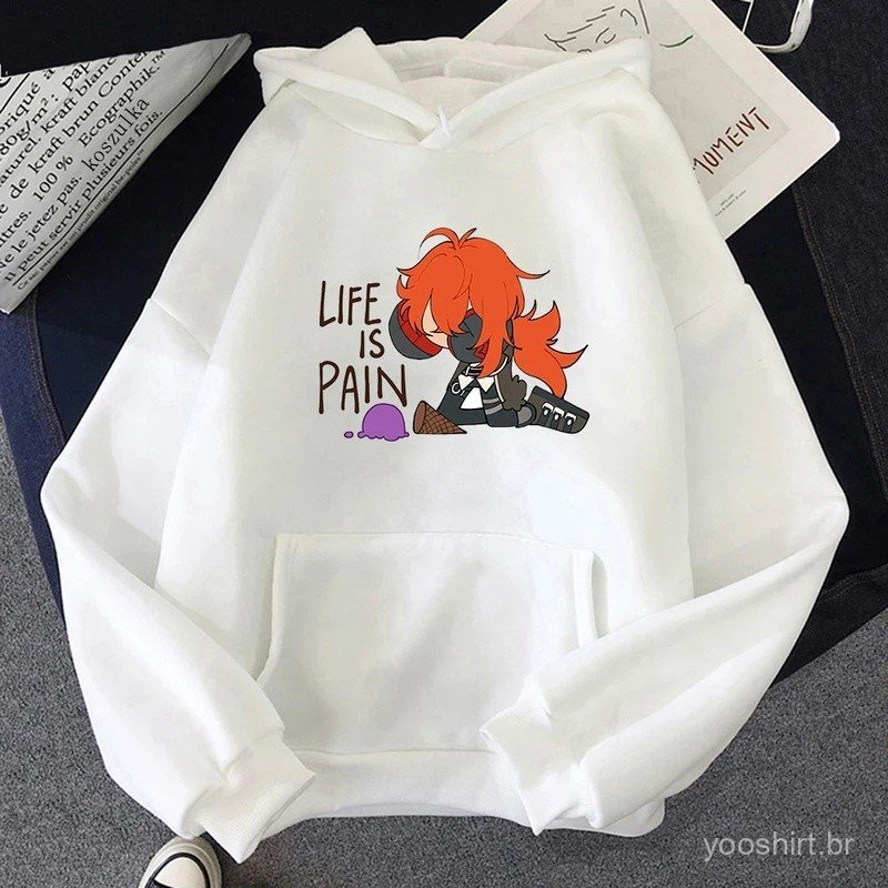 Kawaii Diluc Genshin Impact Meme Anime Hoodie Aesthetic Harajuku Hoodies Women Cartoon Graphic Pullover Sweatshirts Stre