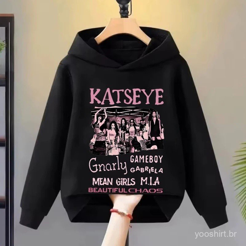 Girls Group Katseye Graphic Hoodies Boys Girls Hooded Sweatshirts Toddler Kids Casual Pullovers Idol Printed Harajuku Sp