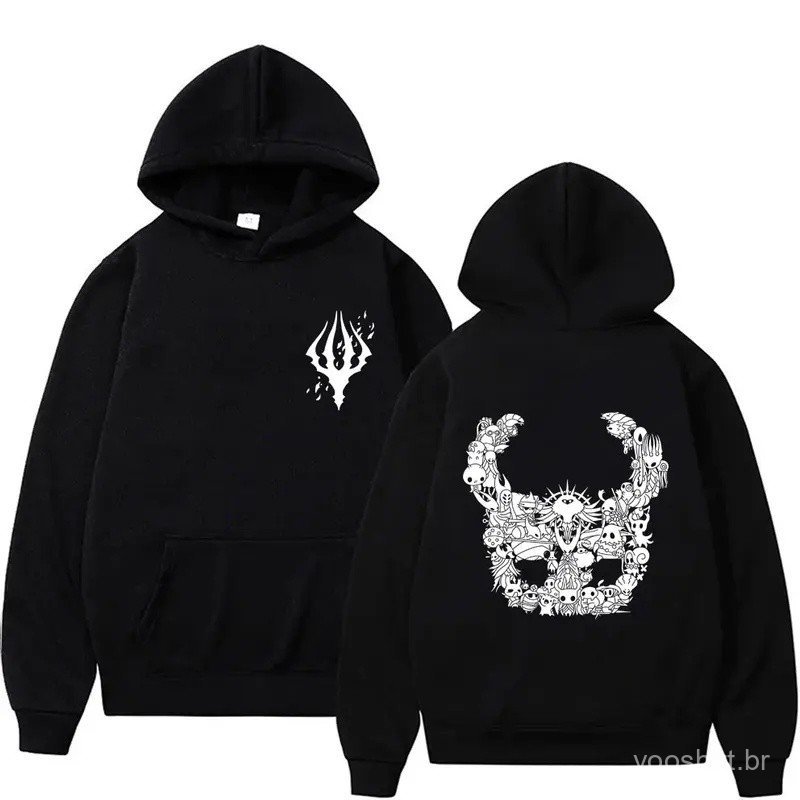 Game Hollow Knight Logo Graphic Hoodie Men's Women's Casual Oversized Pullover Hoodies Unisex Fashion Vintage Hooded Swe
