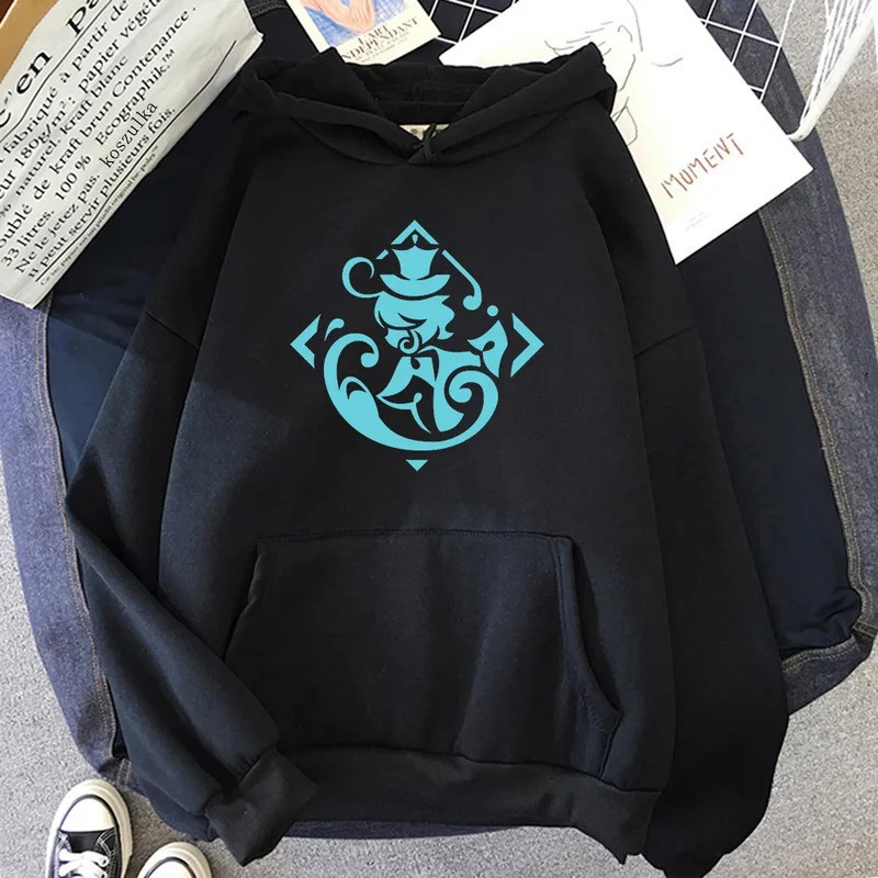 Moletom Canguru Furina Print Women Hoodie Funny Hot Game Genshin Impact Graphic Hoodies Harajuku Hooded