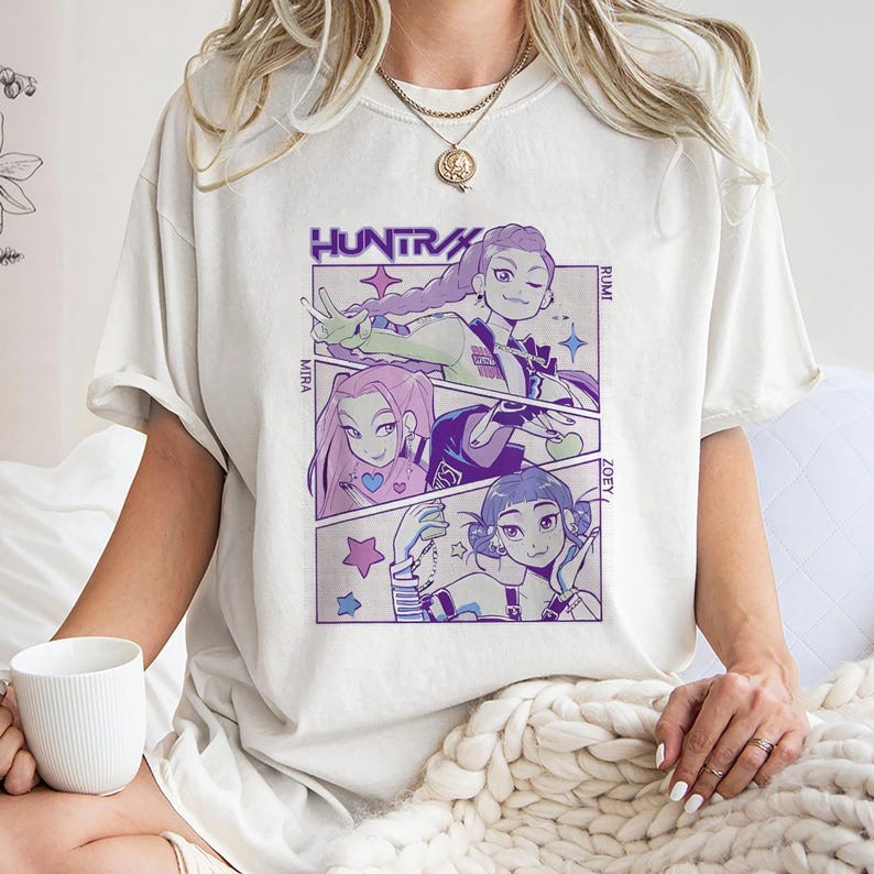 Camiseta Anime HUNTRX Anime Girl Sweatshirt Colorful Kawaii