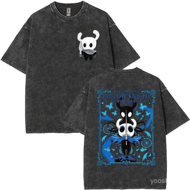 2026 Game Hollow Knight Vintage Washed T Shirt Men Women Fashion Cute Player Short Sleeve T-shirts Loose Print Clothing