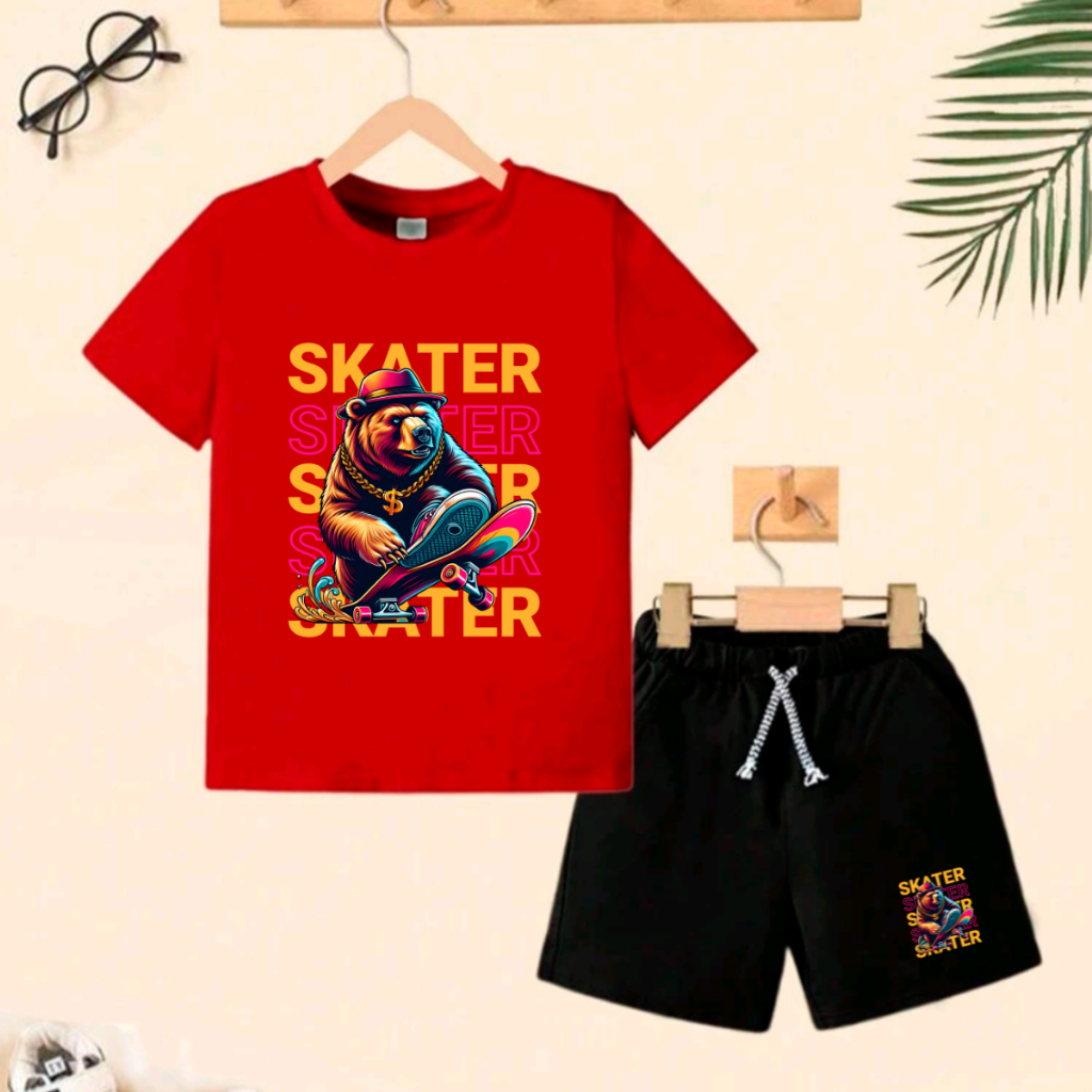 Conjunto infantil menino estampa ursinho  camiseta100% algodão e bermuda moleton com bolso lateral verão