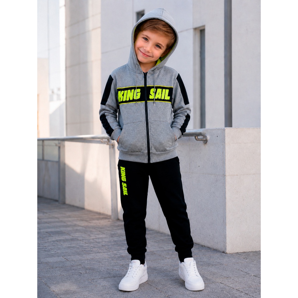 Conjunto Moletom Infantil Blusa + Calça Menino Inverno Flanelado Capuz e Bolso Importado: Aconchego e Estilo