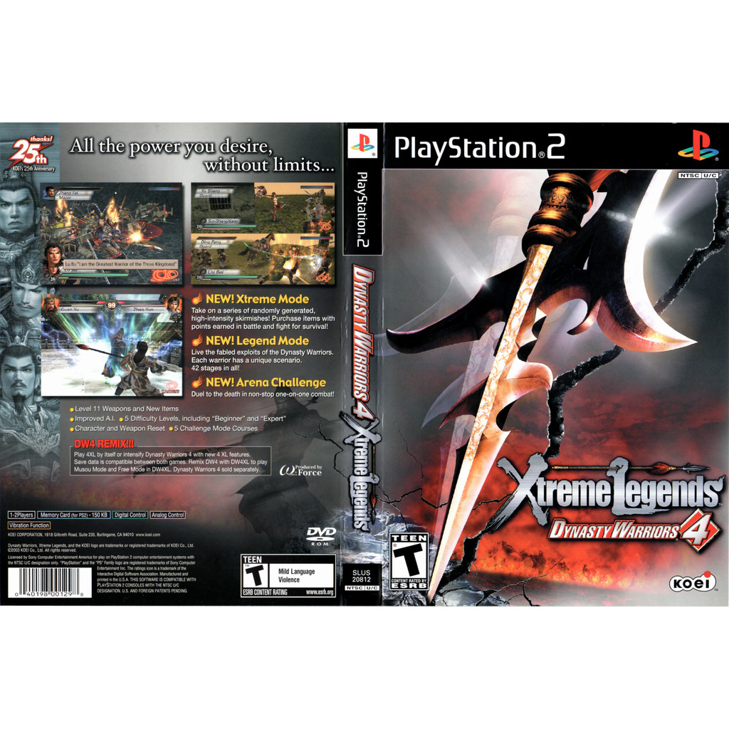 Dynasty Warriors 4: Xtreme Legends - PS2