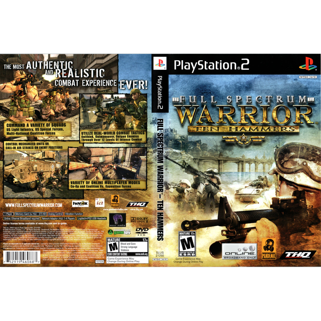 Full Spectrum Warrior- Ten Hammers - PS2