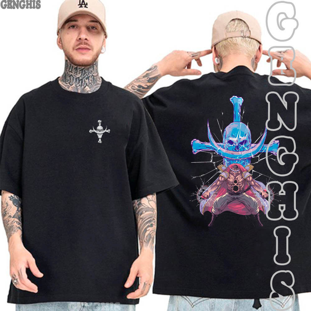 Camisa Barba Branca Gura Gura no Mi Guerra Dos Maiorais Marineford One Piece Camiseta Anime Basica e Oversized Algodão