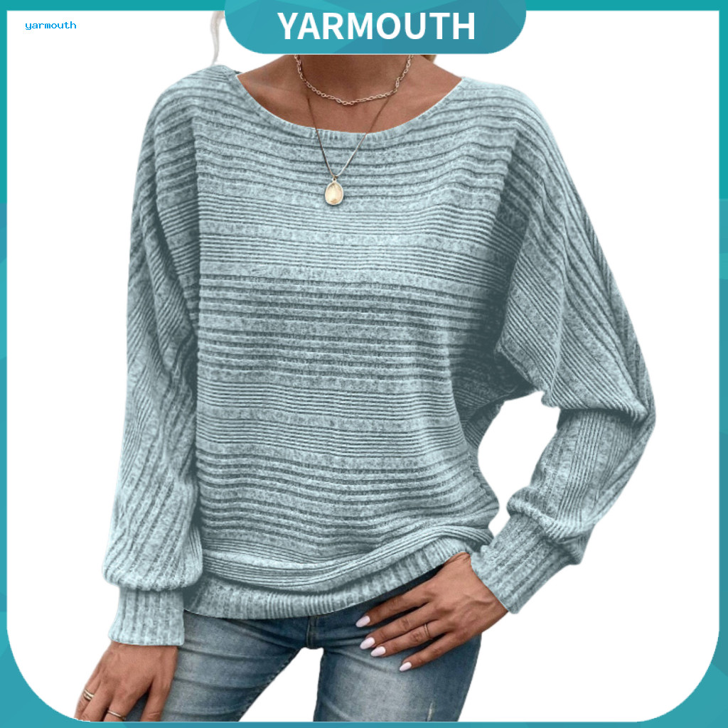Style Women Shirt Solid Color Long Sleeve T-shirt Women’s Round Neck Loose Fit Pullover Top for Autumn Winter Comforta
