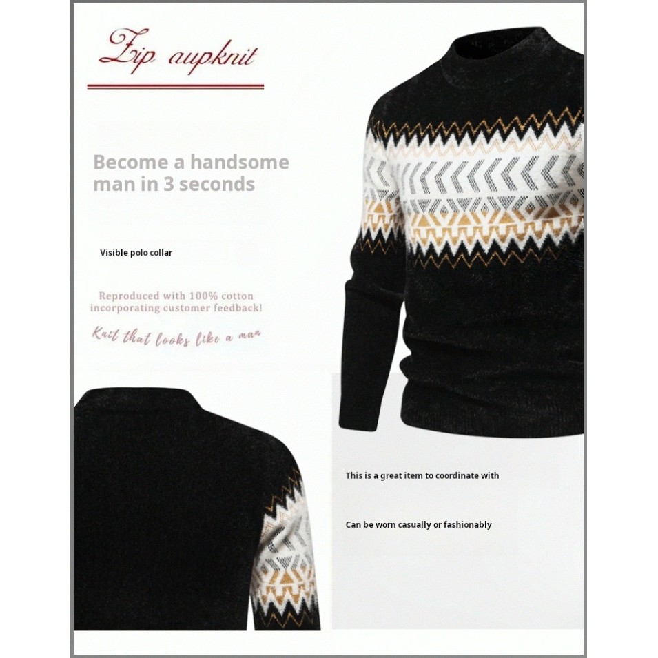 Sweater Coat Scandinavian Sophistication Sheepskin Sweater Round Knit Multicolor Durable