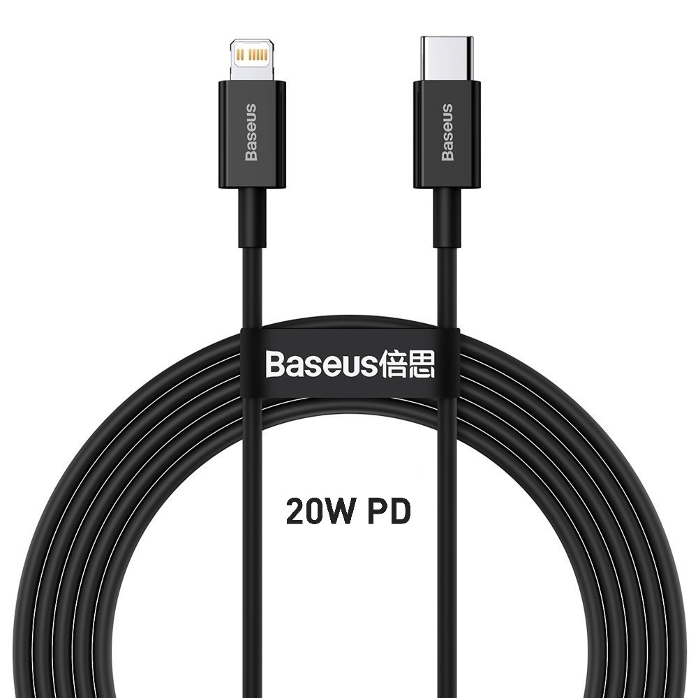Cabo reforçado Lightning Usb-c Pd 20w 1m/2m Baseus p/ iPhone iPad Fast Charge