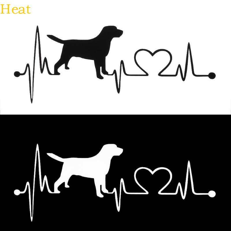Calor Labrador Retriever Heartbeat Love Decal Adesivo Carro Para Acessório Criativa