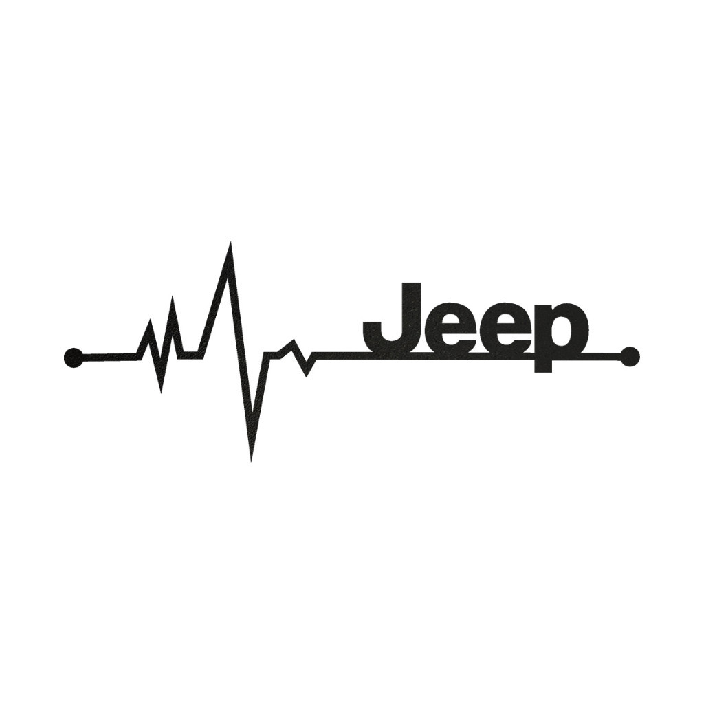 Adesivo Decorativo Automotivo Heartbeat Jeep Coração