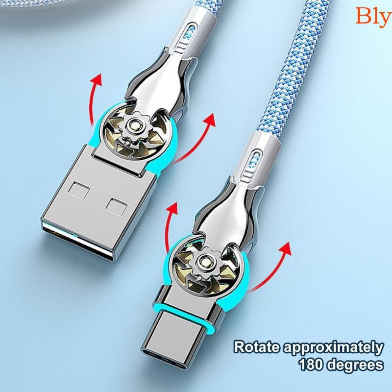 Bly Carregamento USB Trançado Ângulo 180 Graus Ergonômico Para Tipo C Suporta Entrega Energia E