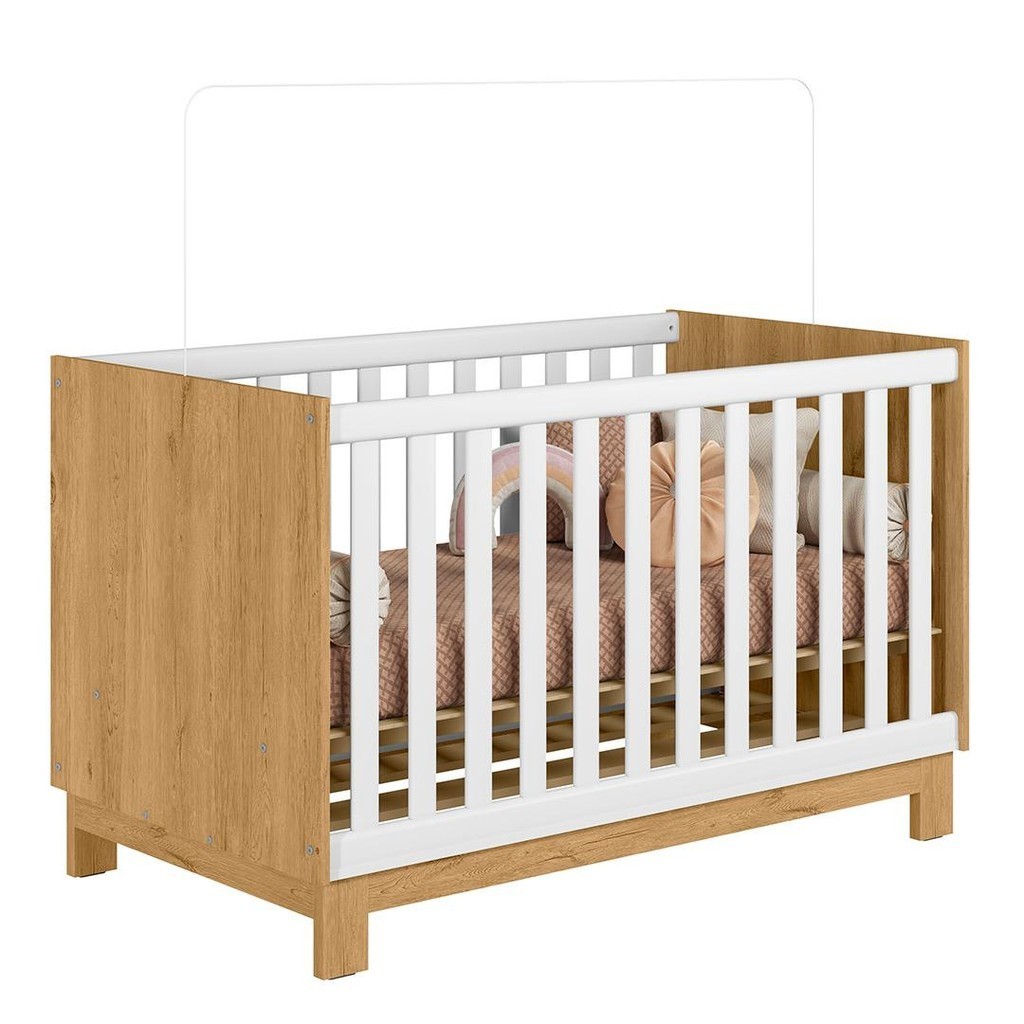 Berço Americano Mini Cama Slim Q Encanto Freijó/Branco - Qmovi