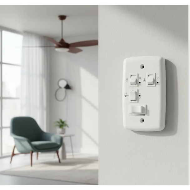 Controle Velocidade Ventilador Teto Capacitivo 127V 220V 2 LAMPADAS