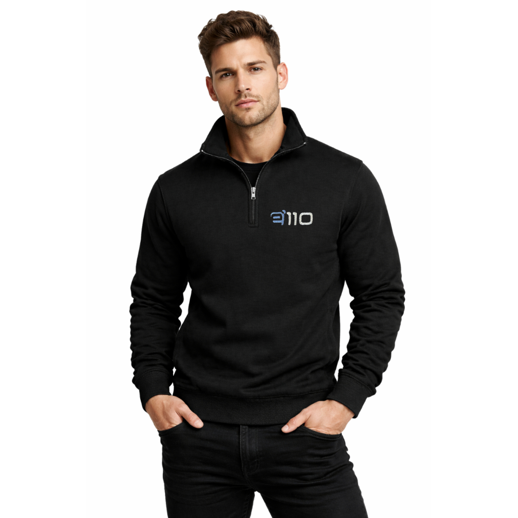 Blusa MEIO ZIPER bordada em moletom personalizada com seu logo (quarter zipper)