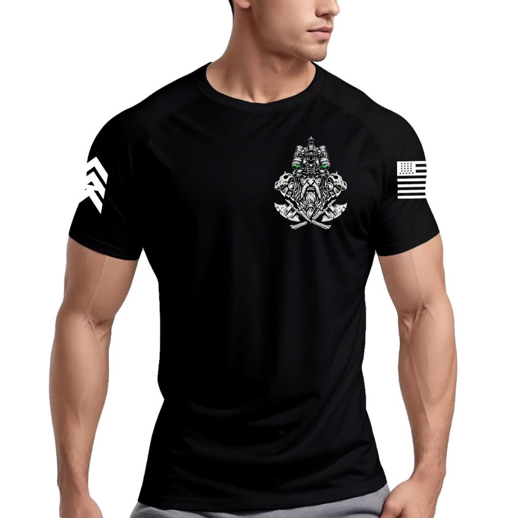 Camiseta Dry Fit Original Masculina Caveira Treino Viking Military Treino Academia BossStyle