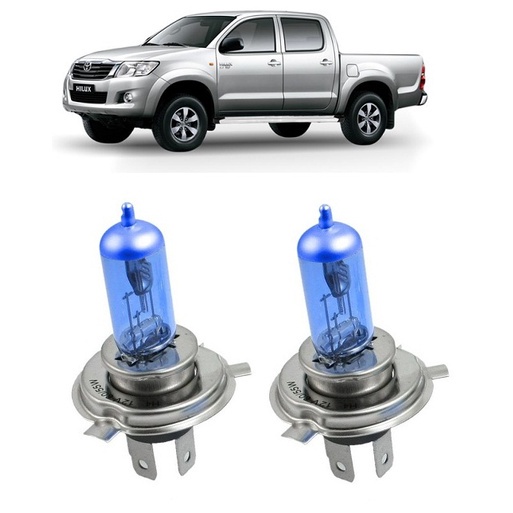 Par Lampada Super Branca Farol Hilux SRV Pickup 2012 2013 2014 2015 8500k H4