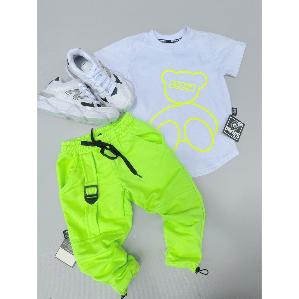 CONJUNTO URSINHO NEON E CALÇA FIVELA NEON| 2pc conjunto