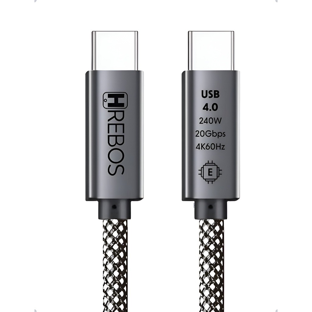 Cabo Tipo-C Turbo 240W - 20Gb - 4K/60Hz - 2 Metros Notebook MacBook Celular Tablet Carregamento Fast