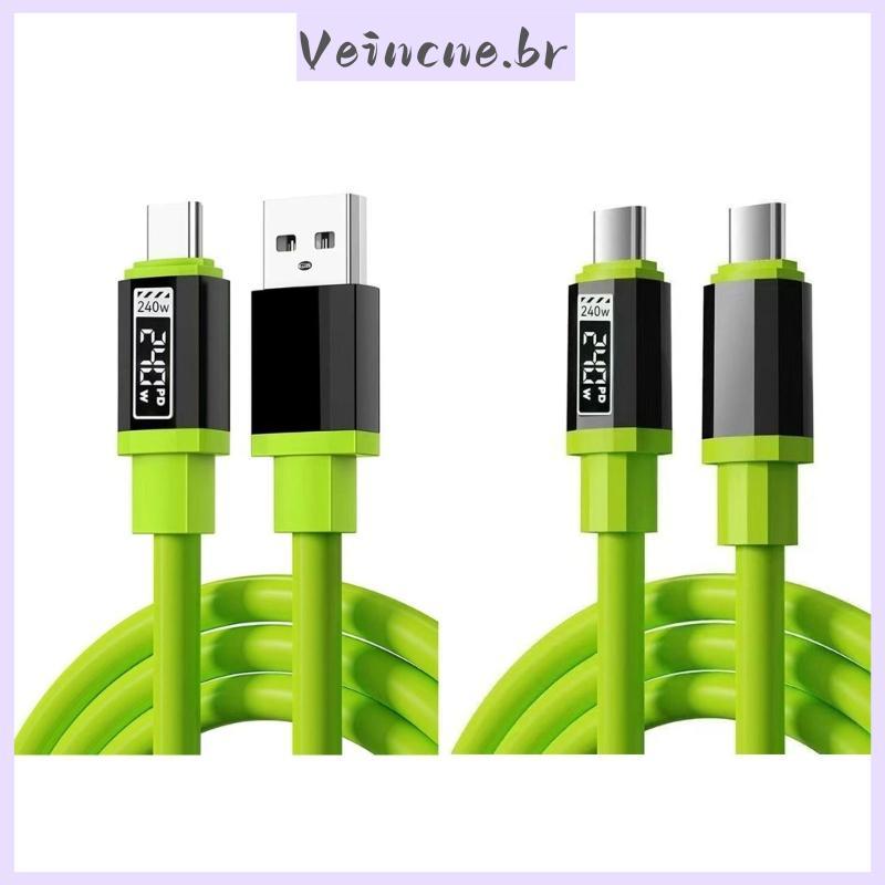 VEI Fast Speed 240W Tipo C Fio Para Carregamento Rápido 30cm Comprimento