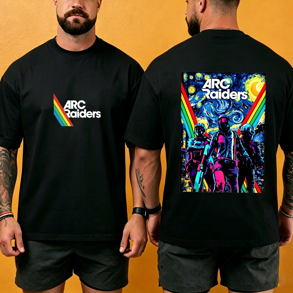 Camiseta Masculina Feminina 100% Algodão Arc Raiders Van Gogh Estilo,Plus Size P ao G3