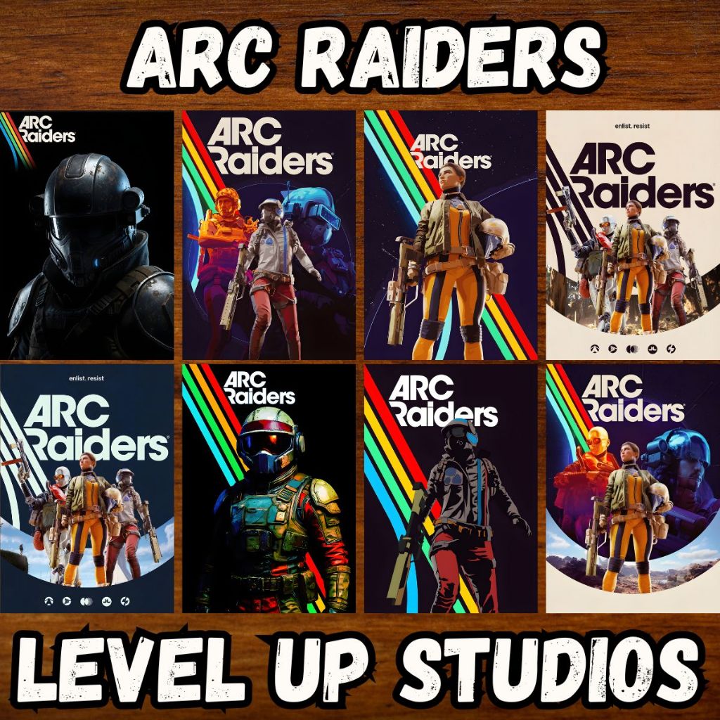 ARC Raiders - Placas Quadros Decorativos Posters - Game Sci-Fi Futurista Ação Robôs Espaço
