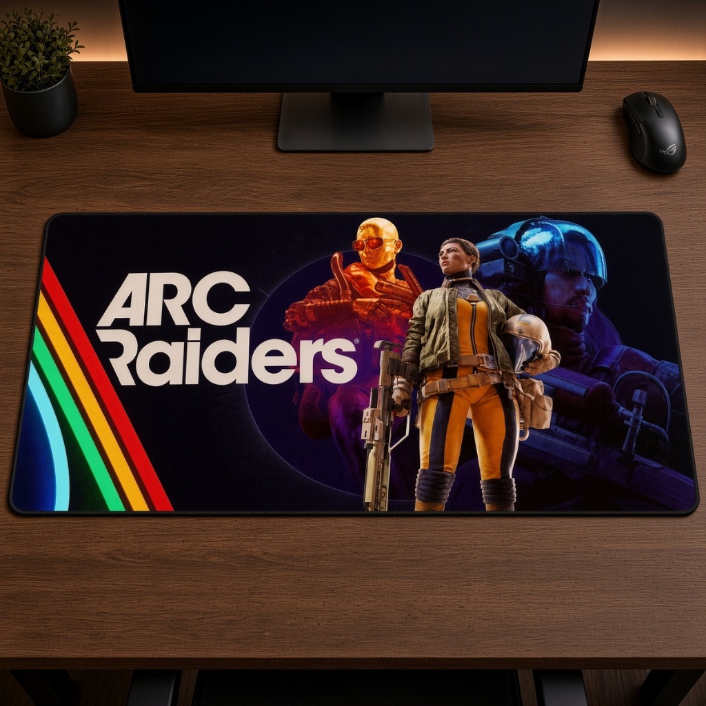 MousePed Desk Ped Gamer Jogos On-line ARC RAIDERS Antiderrapante Personalizado Borda Costurada Setup Protetor De Mesa