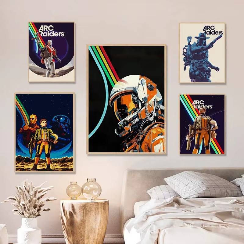 ARC Raiders Sci-Fi Game Retro Poster Sem Moldura Tela Arte De Parede Pintura Decoração De Sala De Jogos