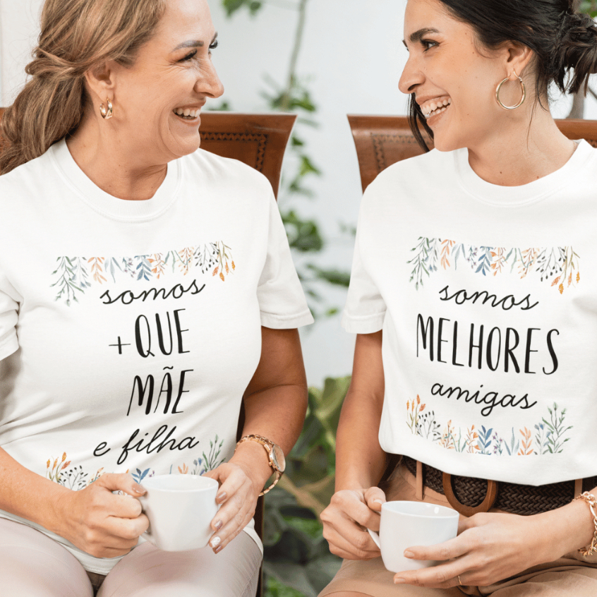 Camiseta Presente Dia Das Mães Estampada Em Algodão Camisa Mãe e Filha Frases Feminina Individual