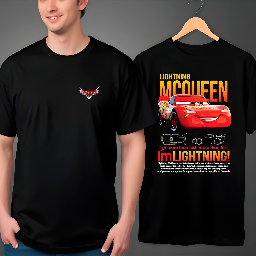 Camiseta INDIVIDUAL Relâmpago Mcqueen OU Sally Camisa  Algodao Estampa Grande Blusa Masculina Feminino Camisa Street