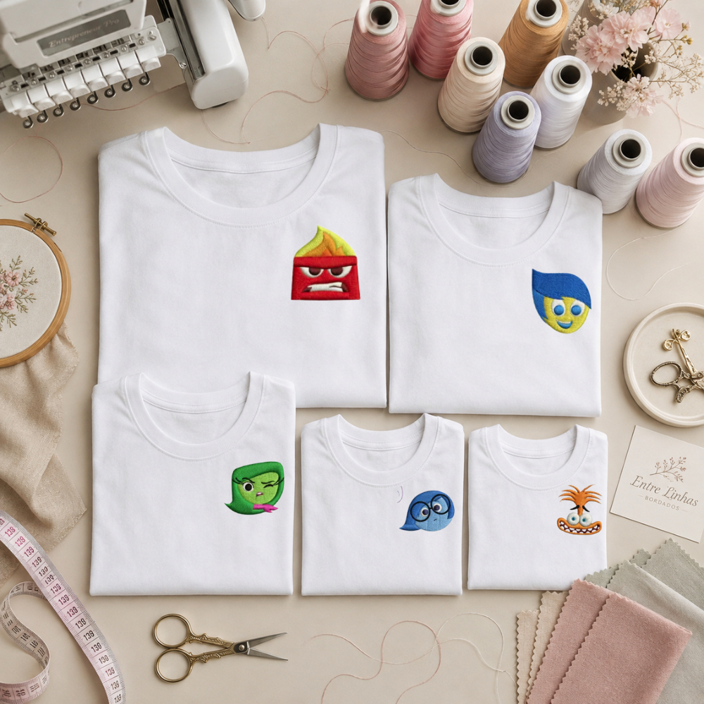 Camiseta Divertida Mente Bordada | Venda Individual