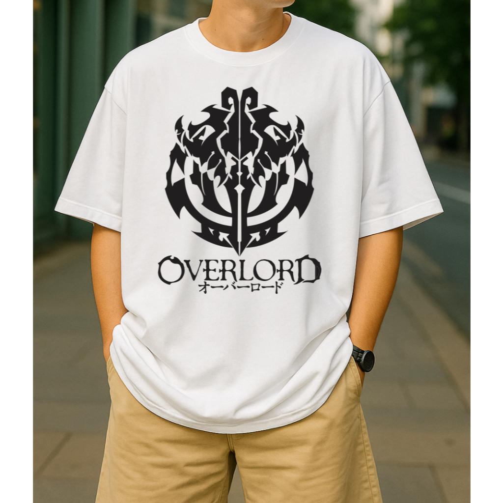 Camiseta Oversized Streetwear ANIME Overlord Ainz Ooal Gown Masculina 100% Algodão 30.1