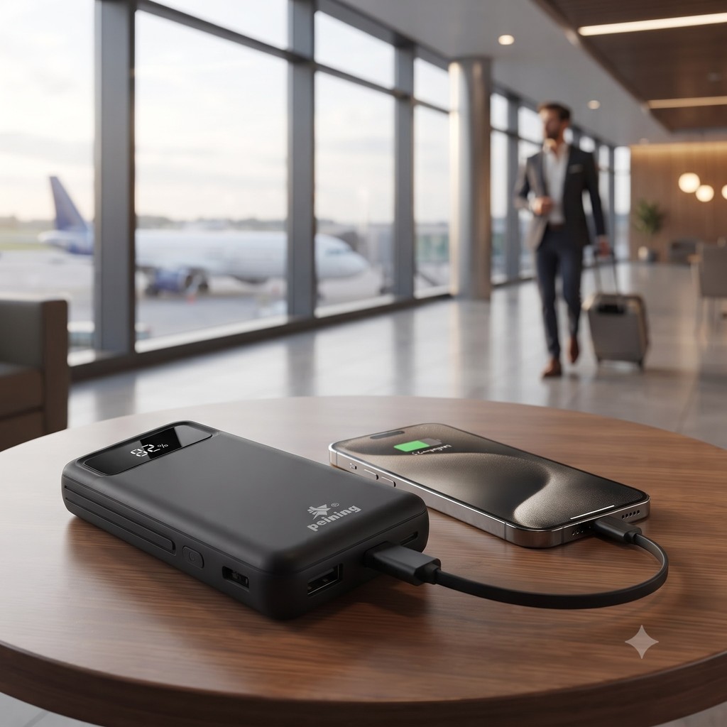 Power Bank 10000mah Com 4 Cabos Integrados Display Digital Carregador Portátil Para iPhone e Android