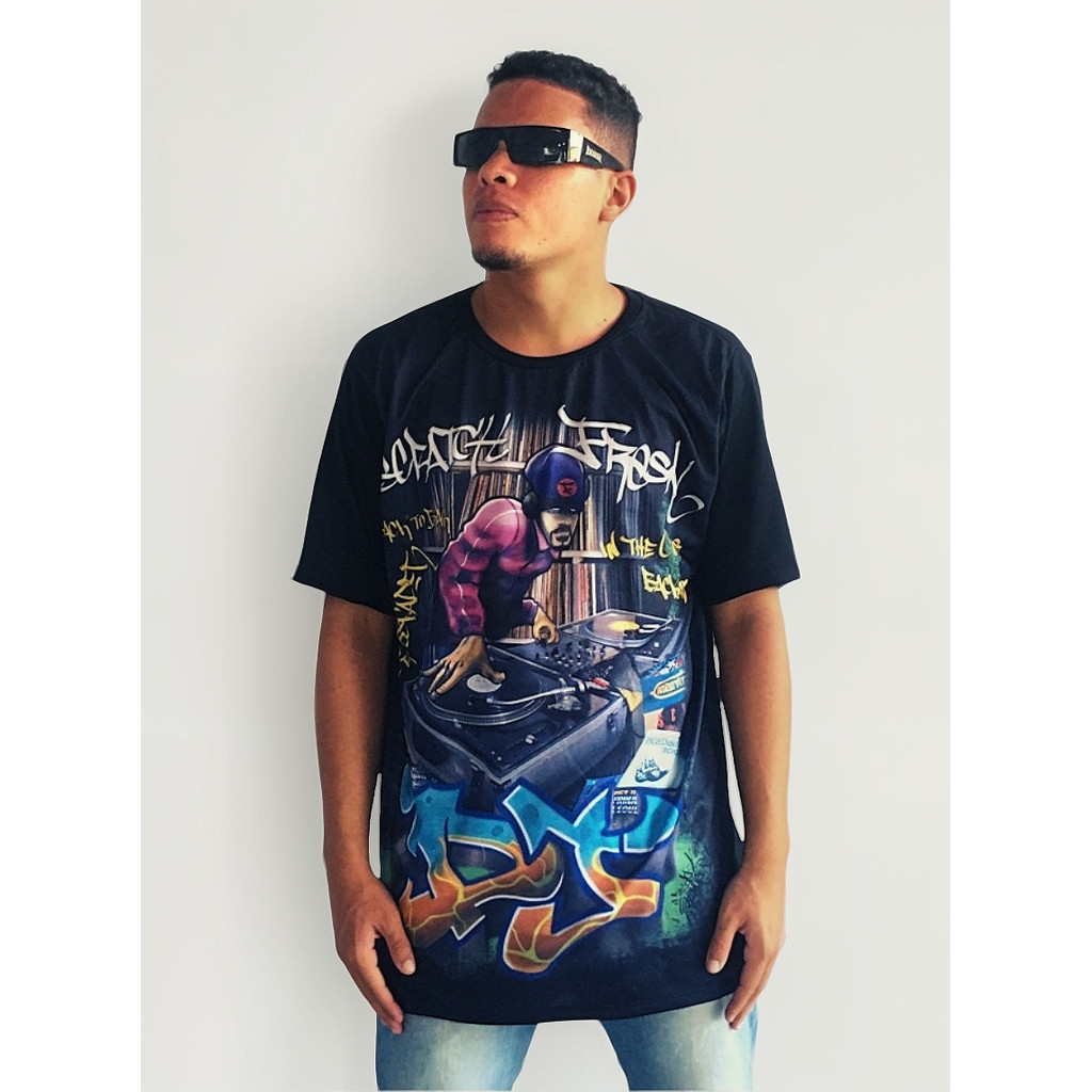 Camiseta Dj Graffiti Technics Hip Hop Rap Malha Premium Top