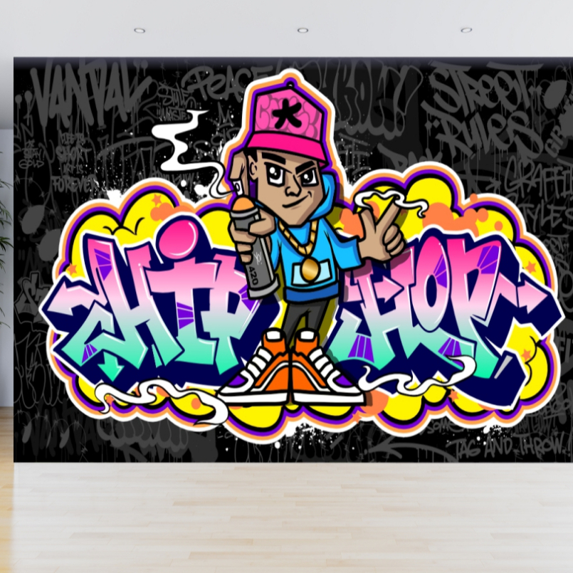 Papel de Parede Grafite Arte Urbana Graffiti Adesivo Gamer Bomb Pixação Tag Hip Hop Rap Break - #021