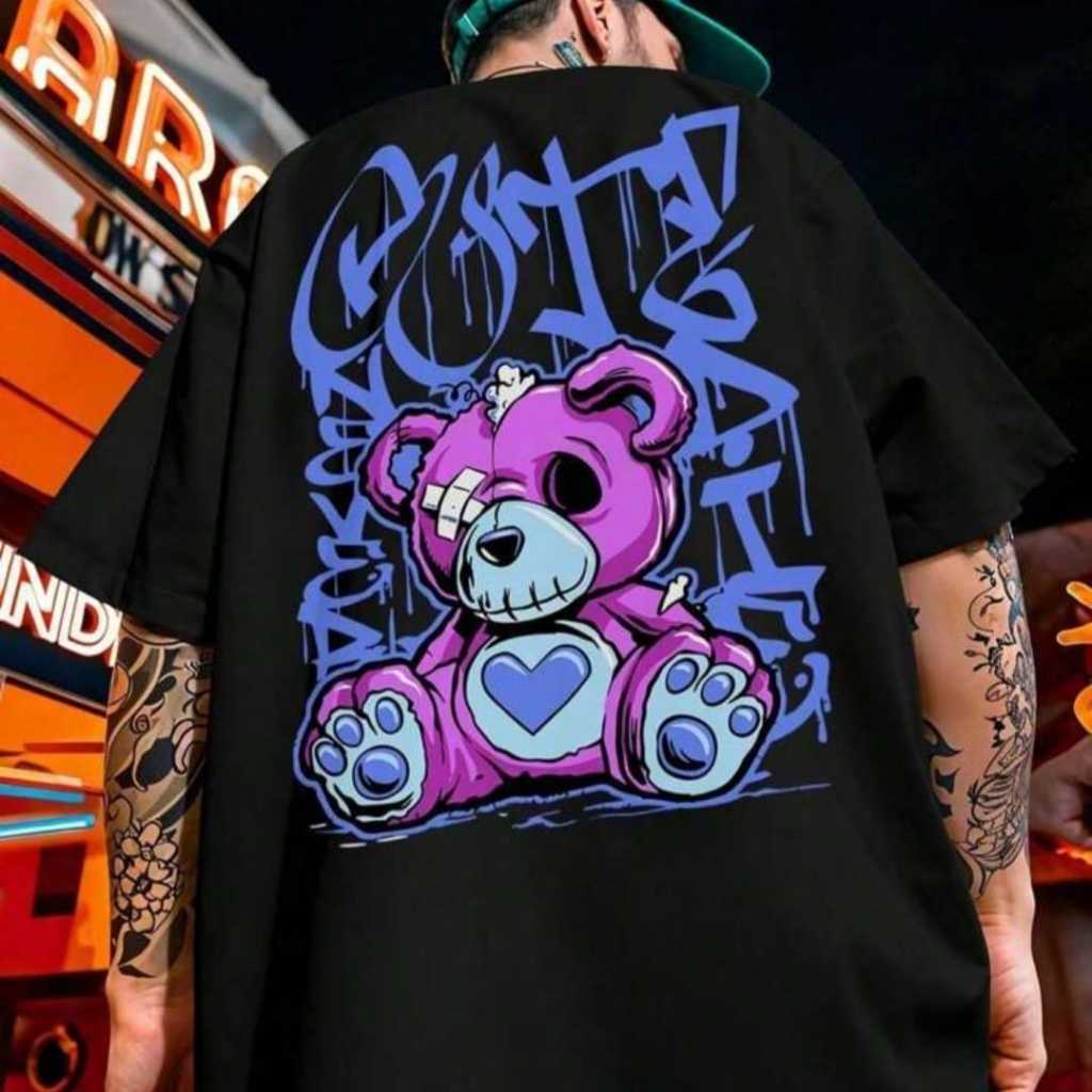 Camiseta Oversize Grafite Graffiti Streetwear Camisa Larga Hip Hop Academia Moda Urbana