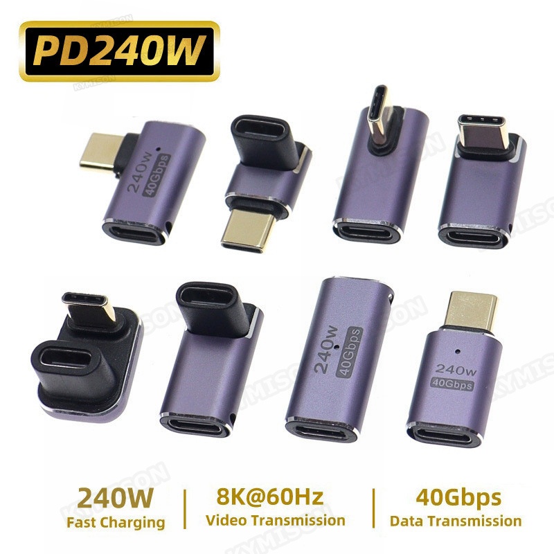 Adaptador USB 240W Tipo C OTG USB4 40Gbps Conversor De Carregamento De Dados Rápido Para Celular 8K @ 60Hz Vedio Macbook Air Pro