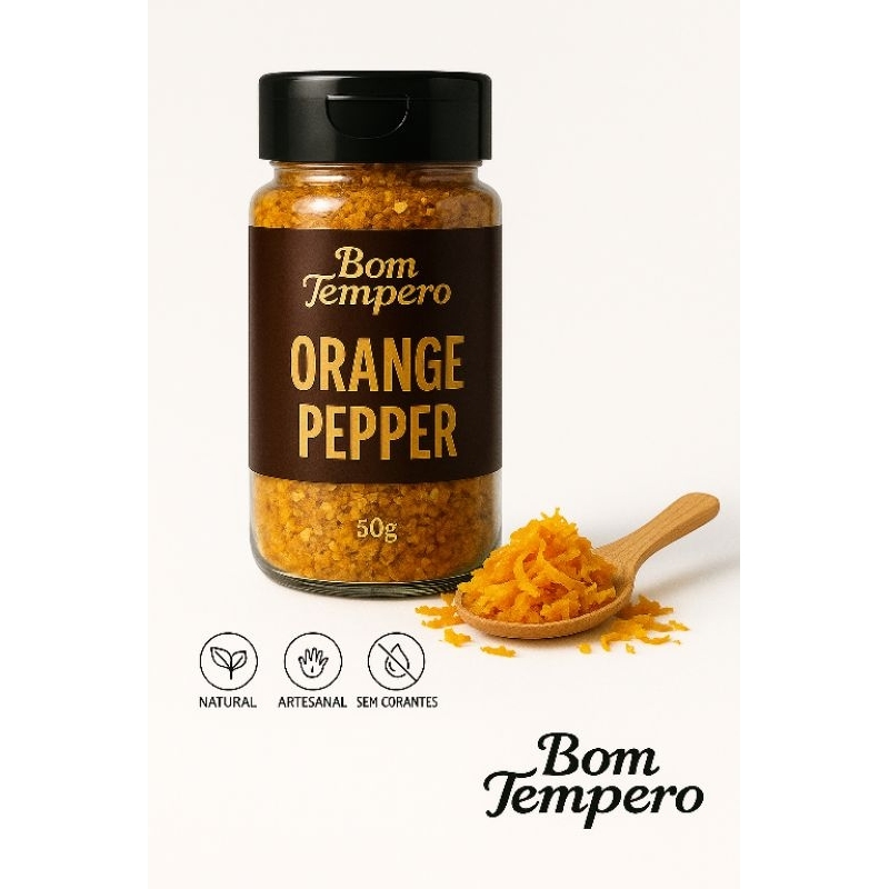Orange Pepper Artesanal – Toque Cítrico Natural com Sal de Mossoró | Bom Tempero