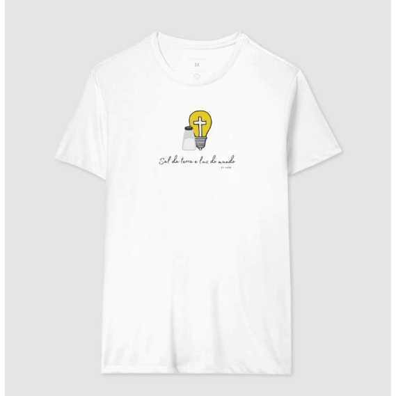 Camiseta Masculina Com Estampa Pascoa Sal da terra e Luz do mundo Tecido Premium 100% Algodão