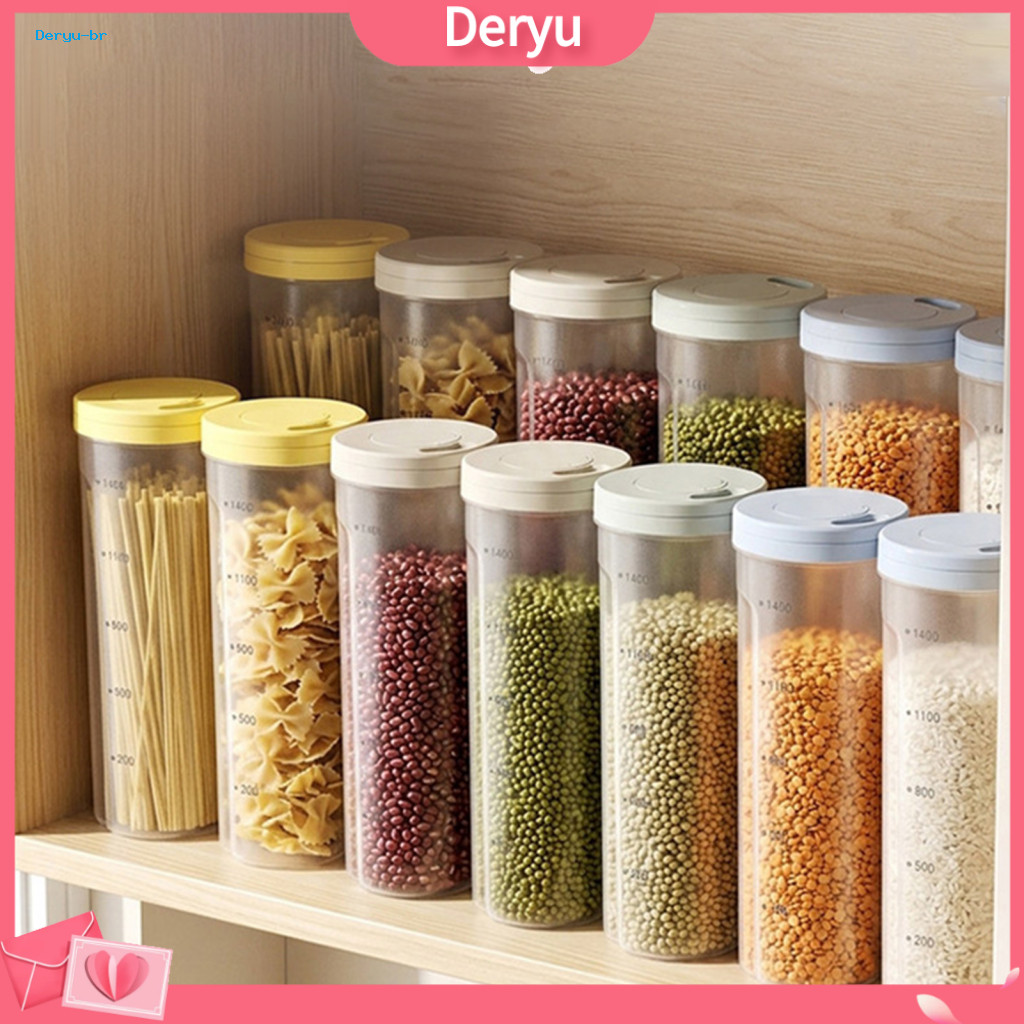 Pp Material Food Container Noodle Storage Airtight Spaghetti Moisture-proof Dry Pasta Organizer with Rotate Open Lid for