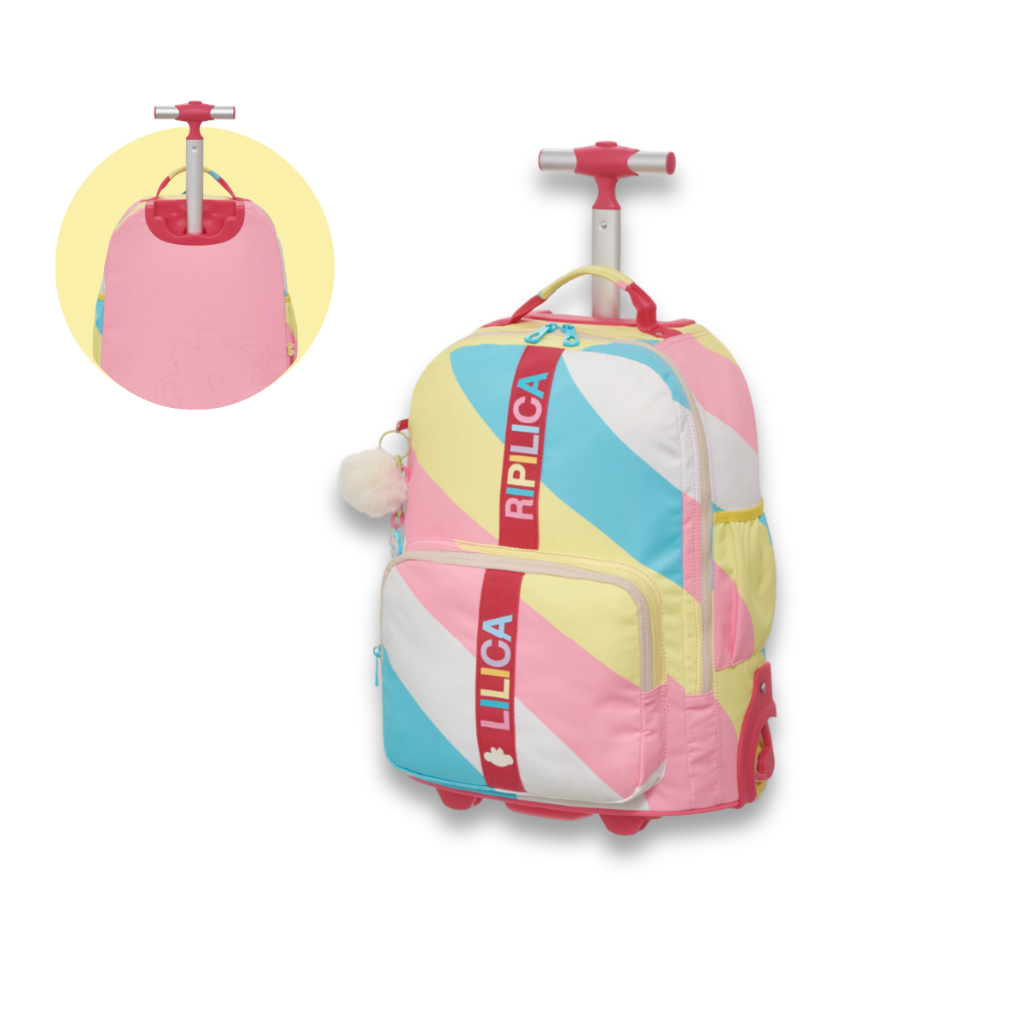Mochila de Rodinha Infantil Lilica Ripilica Lovit Vibrant Rosa Escolar