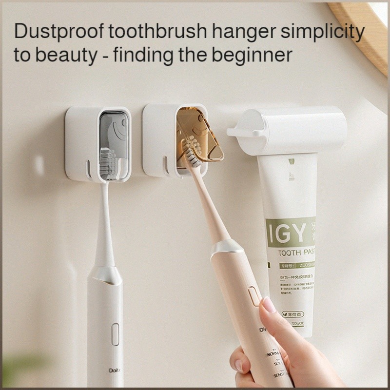 Toothbrush Holder Dustproof and Waterproof U-shaped Mouth Clean Powerful Firm Wall-mounted with a