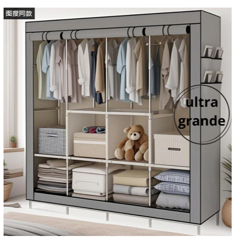 Large Folding Wardrobe, Portable Clothes Rack, Multipurpose Organizer, Wardrobe, Coat Rack, Shoe Rack