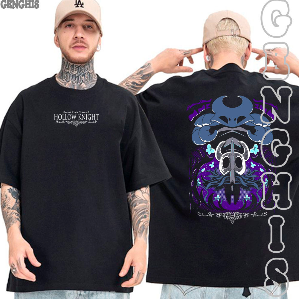 Camiseta Hollow Knight Jogo Game Metroidvania Boss Cavaleiro Falso Camisa Basica e Oversized Algodão