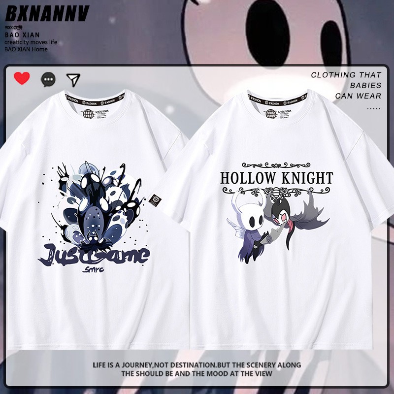Camiseta de Game Hollow Knight 100% Algodão Gola Redonda Modelo Solto Unissex Estilo Streetwear Pronta Entrega