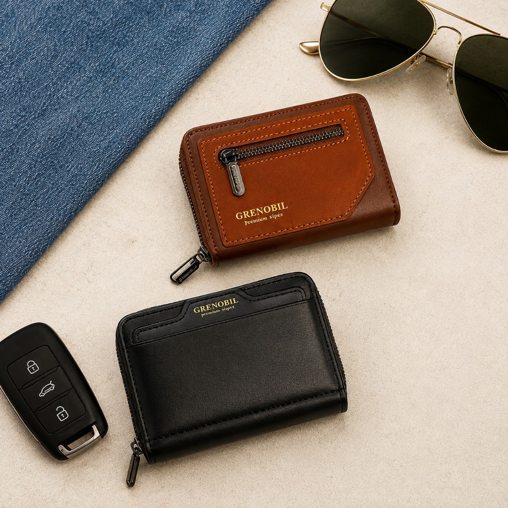 Porta Cartão Com Zíper e Compartimento Feminino e Masculino  Elegante e Compacto